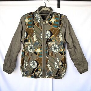 Vintage Mureli Nautical Print Jacket Detachable Sleeves Full Zip Woman Small 80s